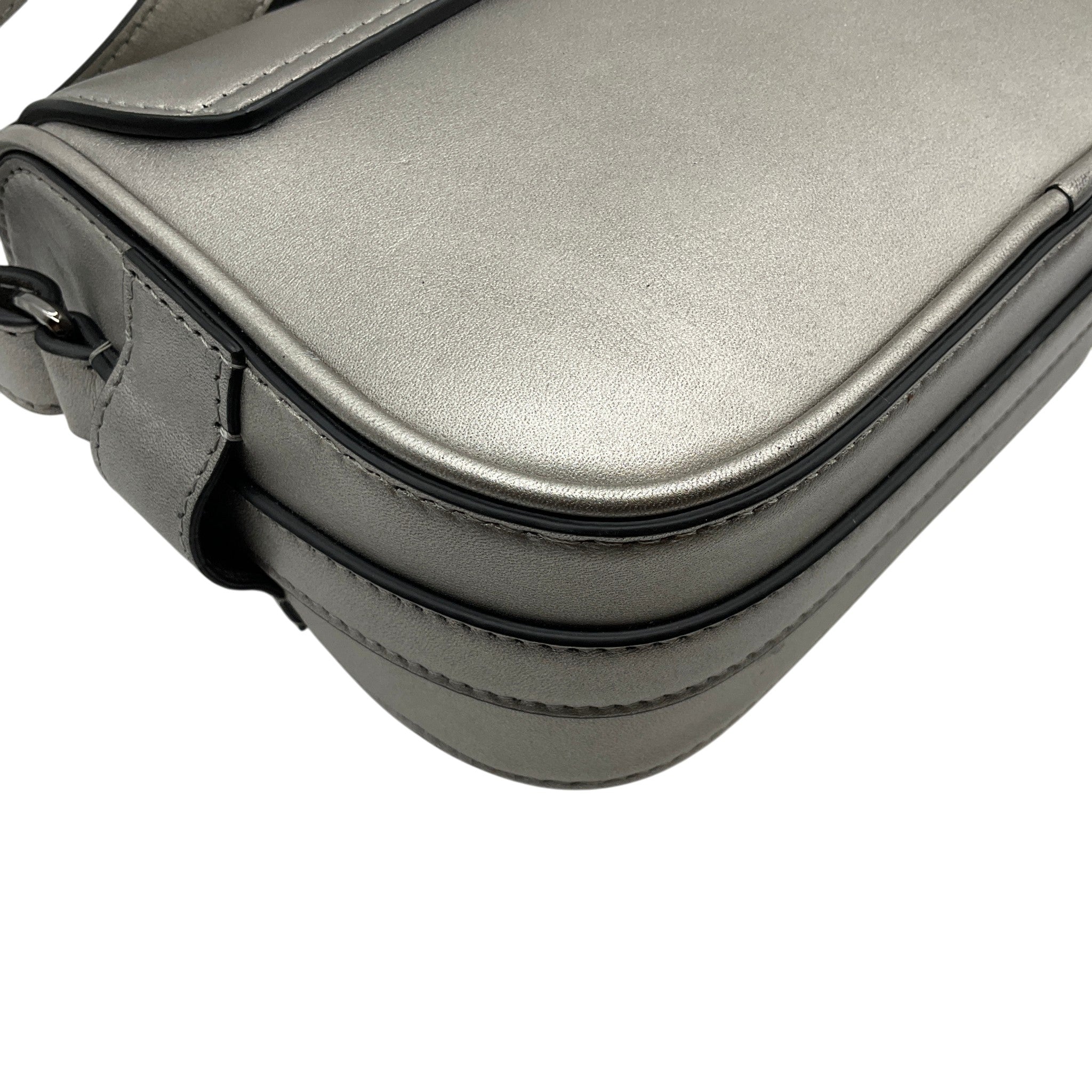 Brunello Cucinelli Champagne Grey Leather Crossbody Bag