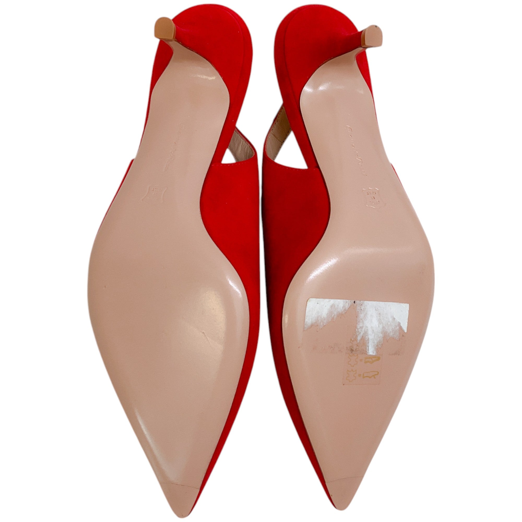 Gianvito Rossi Tabasco Red Suede Anna Slingback Pumps