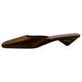 Load image into Gallery viewer, Prada Brown Satin Square Toe Mules with Logo Heel
