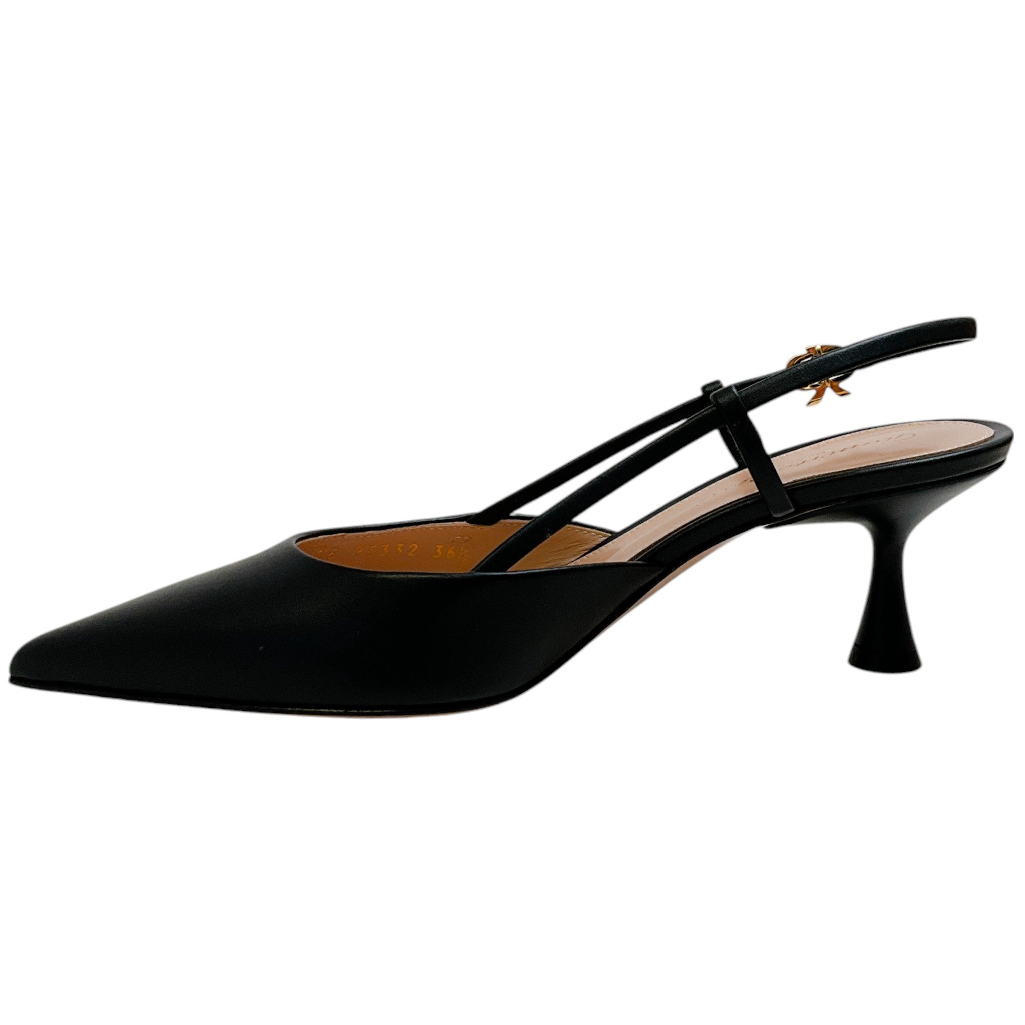 Gianvito Rossi Black Leather Ascent 55 Slingback Pumps