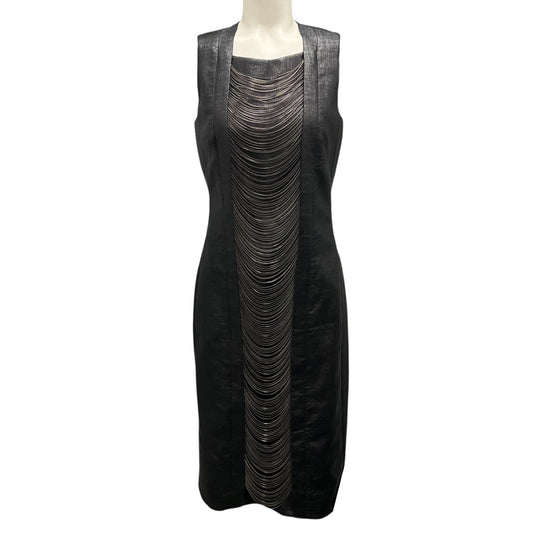 Willow Black Chain Embellished Raffia Dress