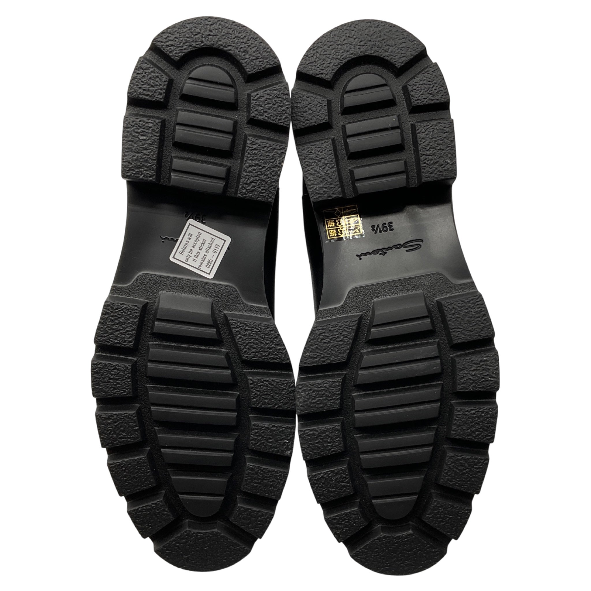 Santoni Black Leather Pull On Chelsea Boots