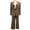 Load image into Gallery viewer, Dolce & Gabbana Brown Chevron Tweed Jacket and Pant Suit Set
