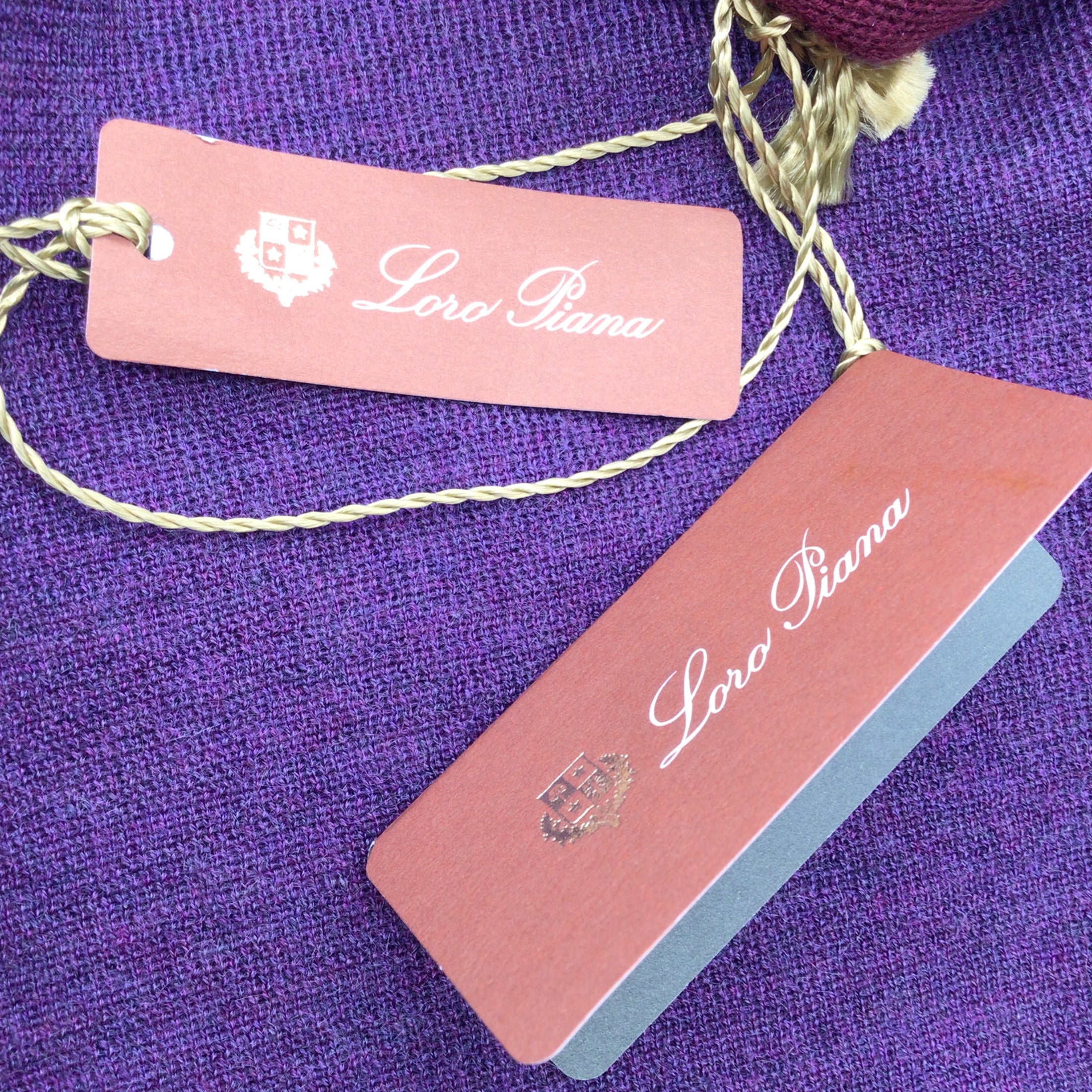 Loro Piana Purple / Burgundy Two-Tone Cashmere and Silk Knit Scarf