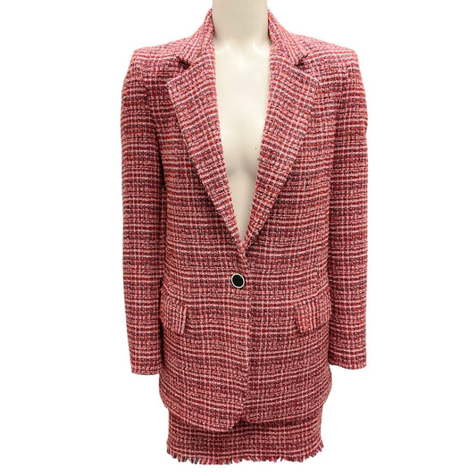 Pinko Pink Tweed Jacket and Skirt Two-Piece Set