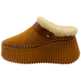 Load image into Gallery viewer, Chloe Pottery Brown Suede Shearling Lined Nama Platform Clogs
