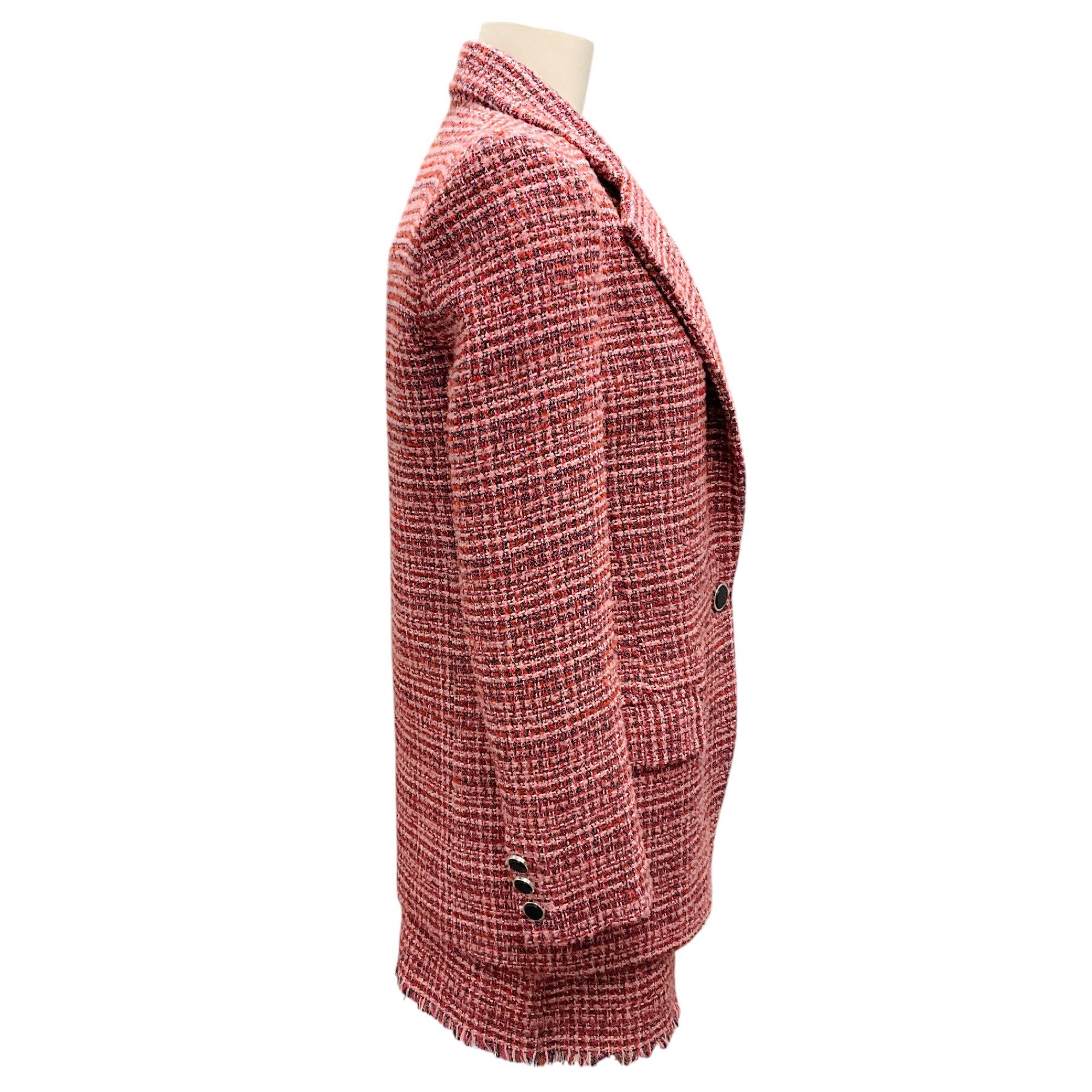 Pinko Pink Tweed Jacket and Skirt Two-Piece Set