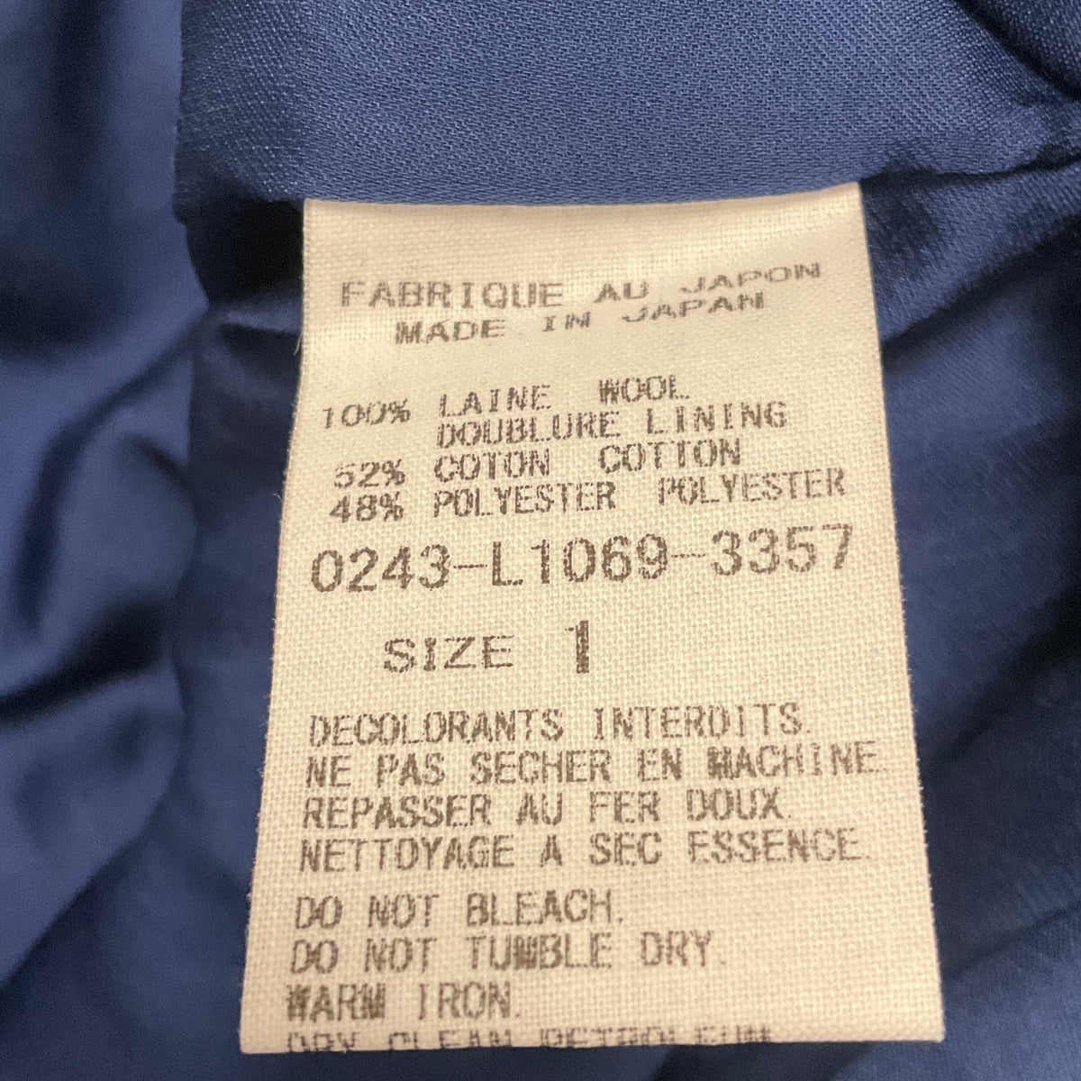Arts & Science Blue / White Double Breasted Wool Tweed Coat