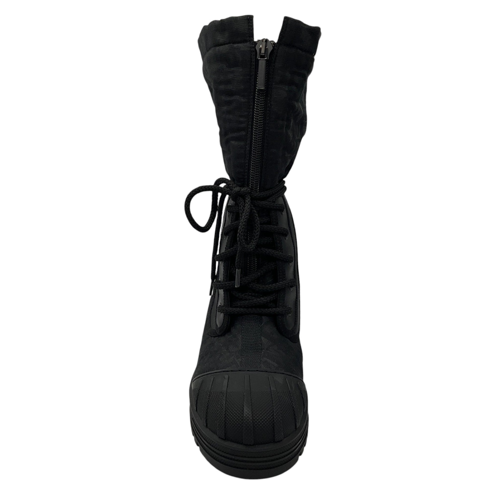 Christian Dior Black Diorissimo Pattern Nylon Combat Boots