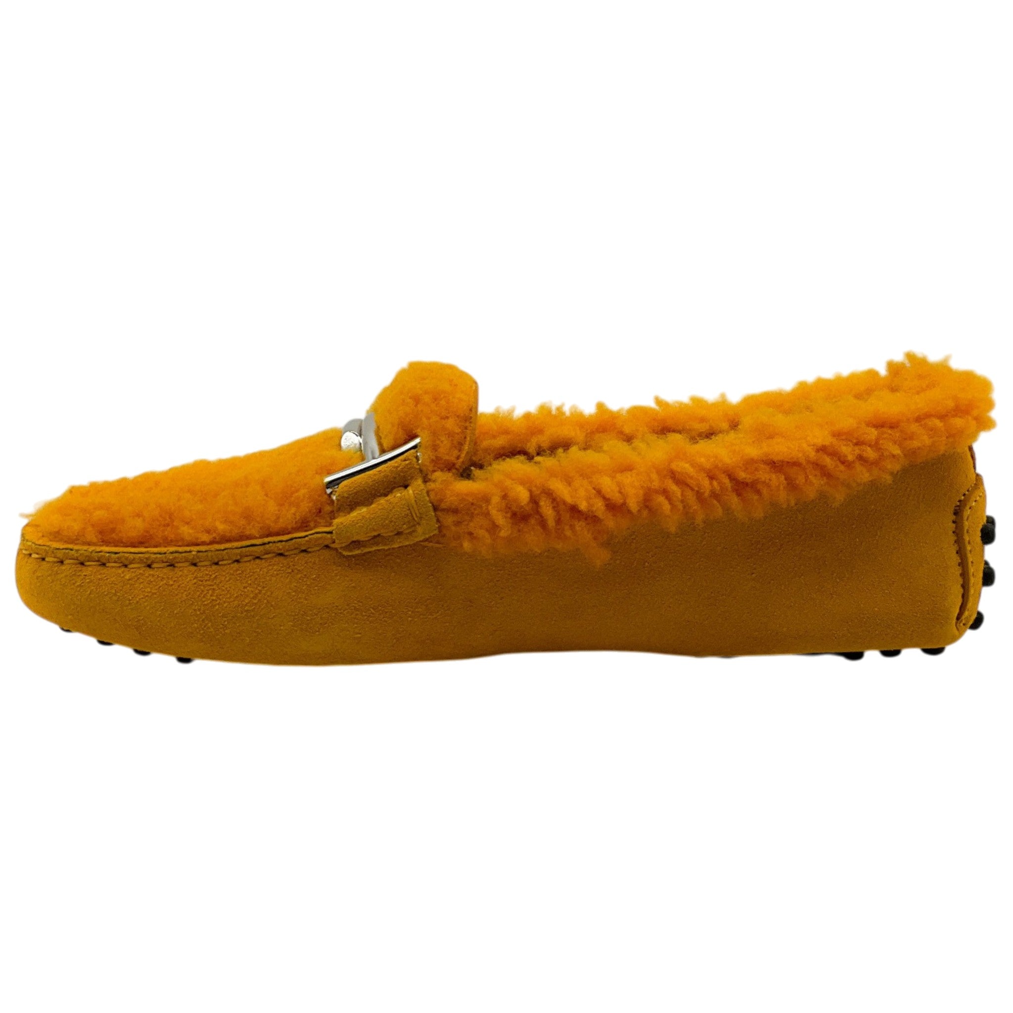 Tod's Orange Shearling Driving Loafers