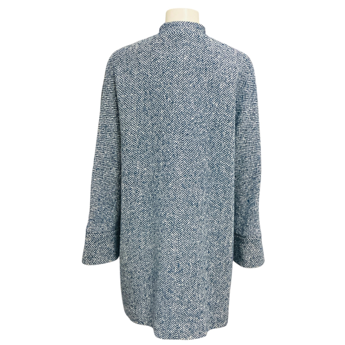 Arts & Science Blue / White Double Breasted Wool Tweed Coat