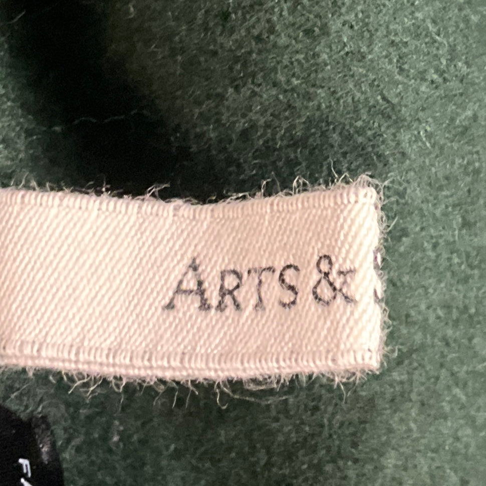 Arts & Science Green Collarless Button Front Wool Jacket