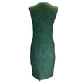 Load image into Gallery viewer, Moschino Green / Black / Silver Grommet Detail Sleeveless Wool Shift Dress
