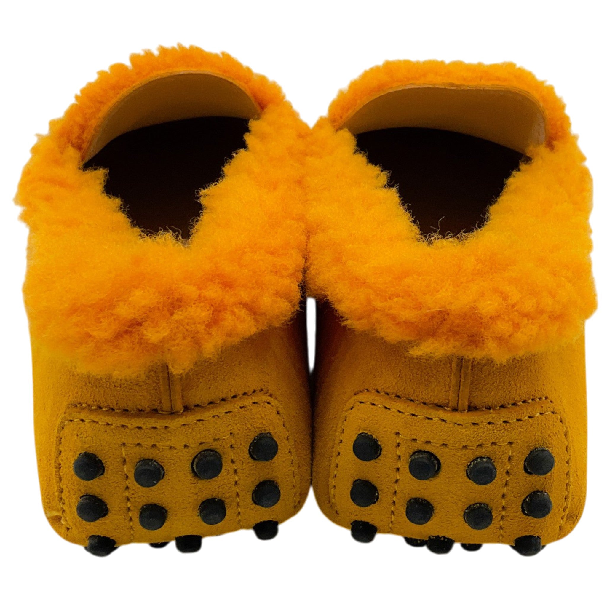 Tod's Orange Shearling Driving Loafers