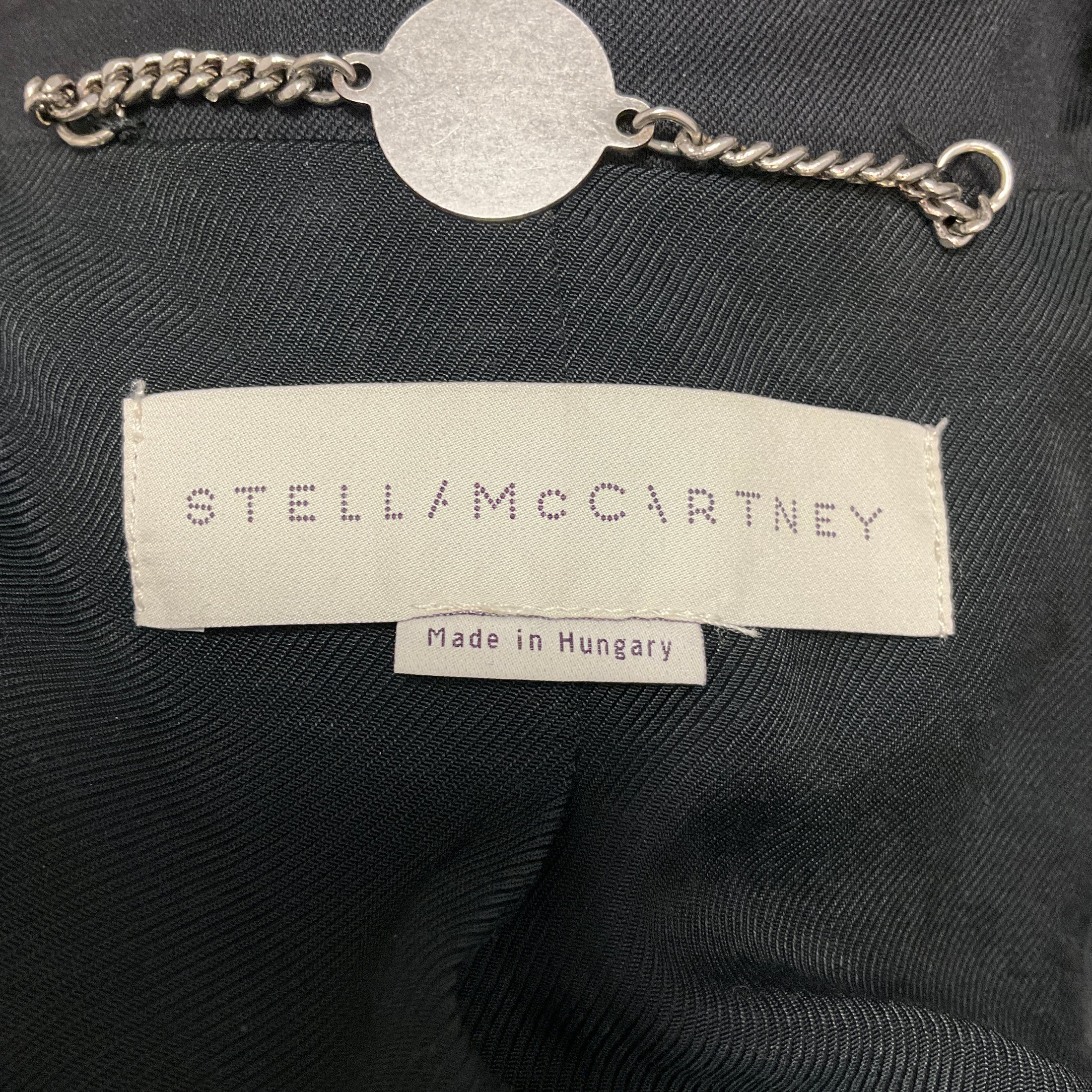 Stella McCartney Black One Button Stand Collar Blazer
