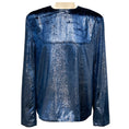 Load image into Gallery viewer, Tibi Blue Shimmer Velvet Top
