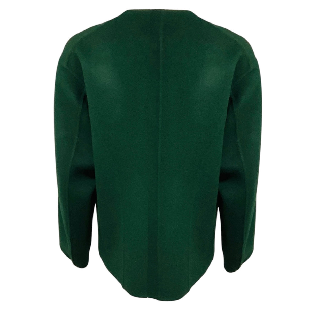 Arts & Science Green Collarless Button Front Wool Jacket