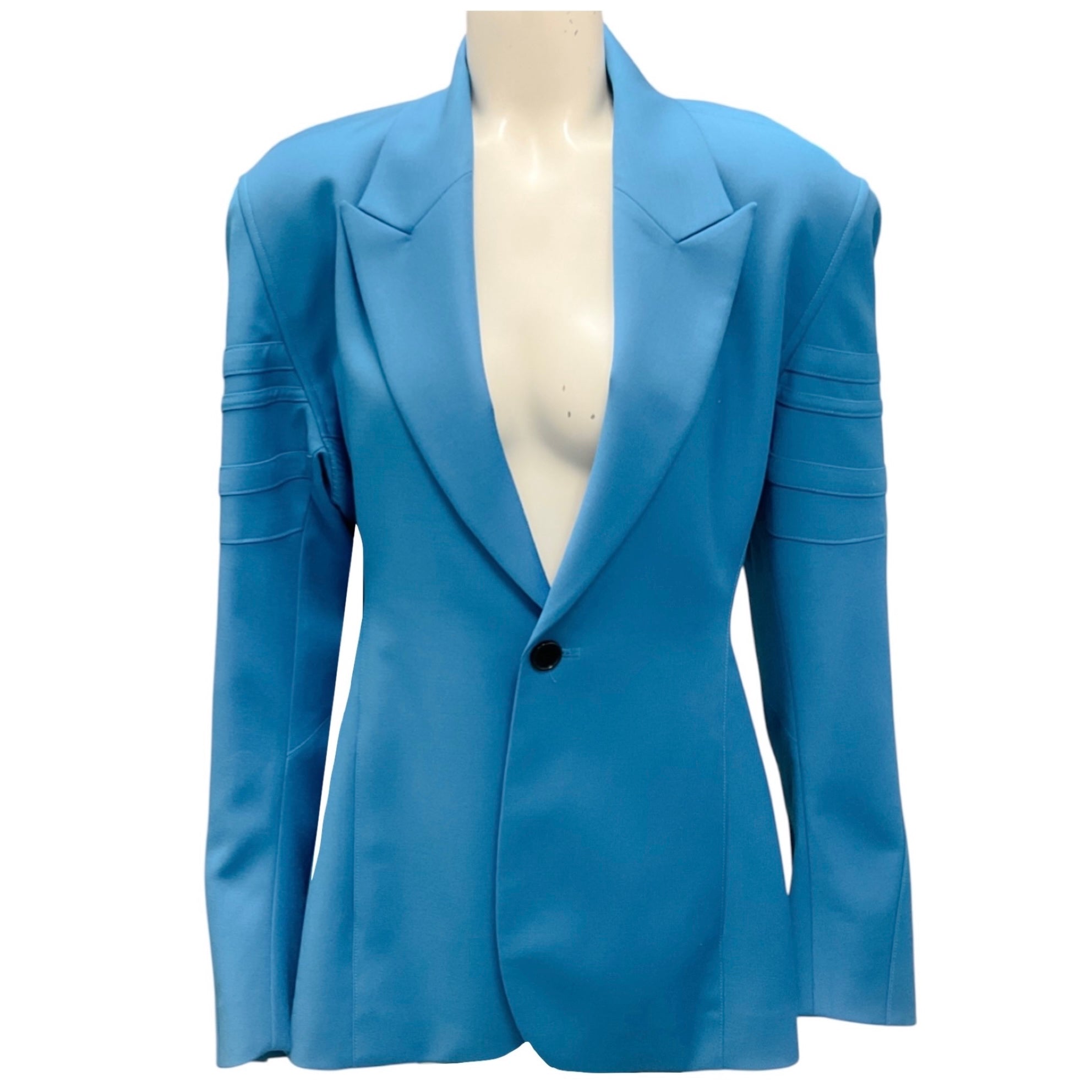 BONBOM Turquoise Spring 2022 Biker Cut Hourglass Blazer