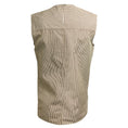 Load image into Gallery viewer, Hermes Taupe / Light Blue / Black Striped Sleeveless Cotton Foldover Top

