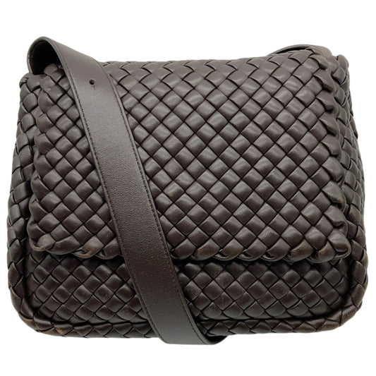 Bottega Veneta Brown Nappa Intreccicio Padded Cobble Shoulder Bag
