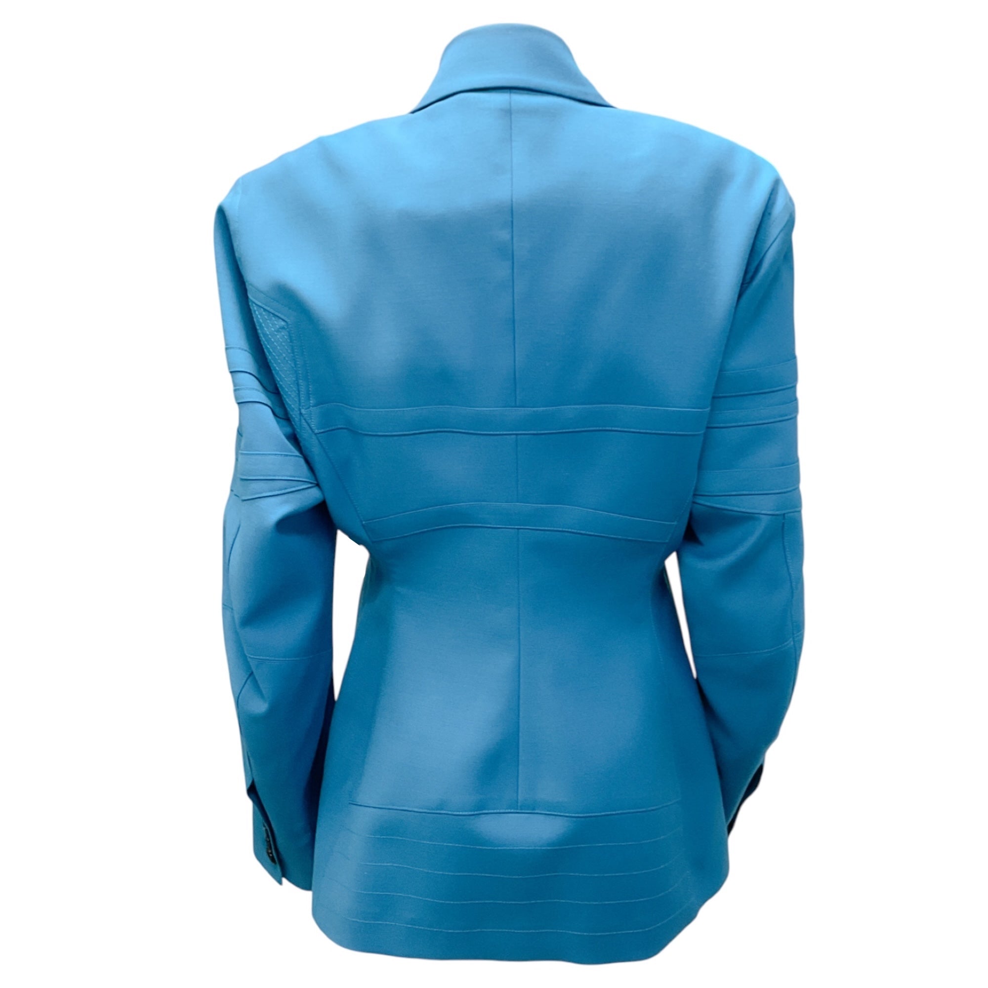 BONBOM Turquoise Spring 2022 Biker Cut Hourglass Blazer