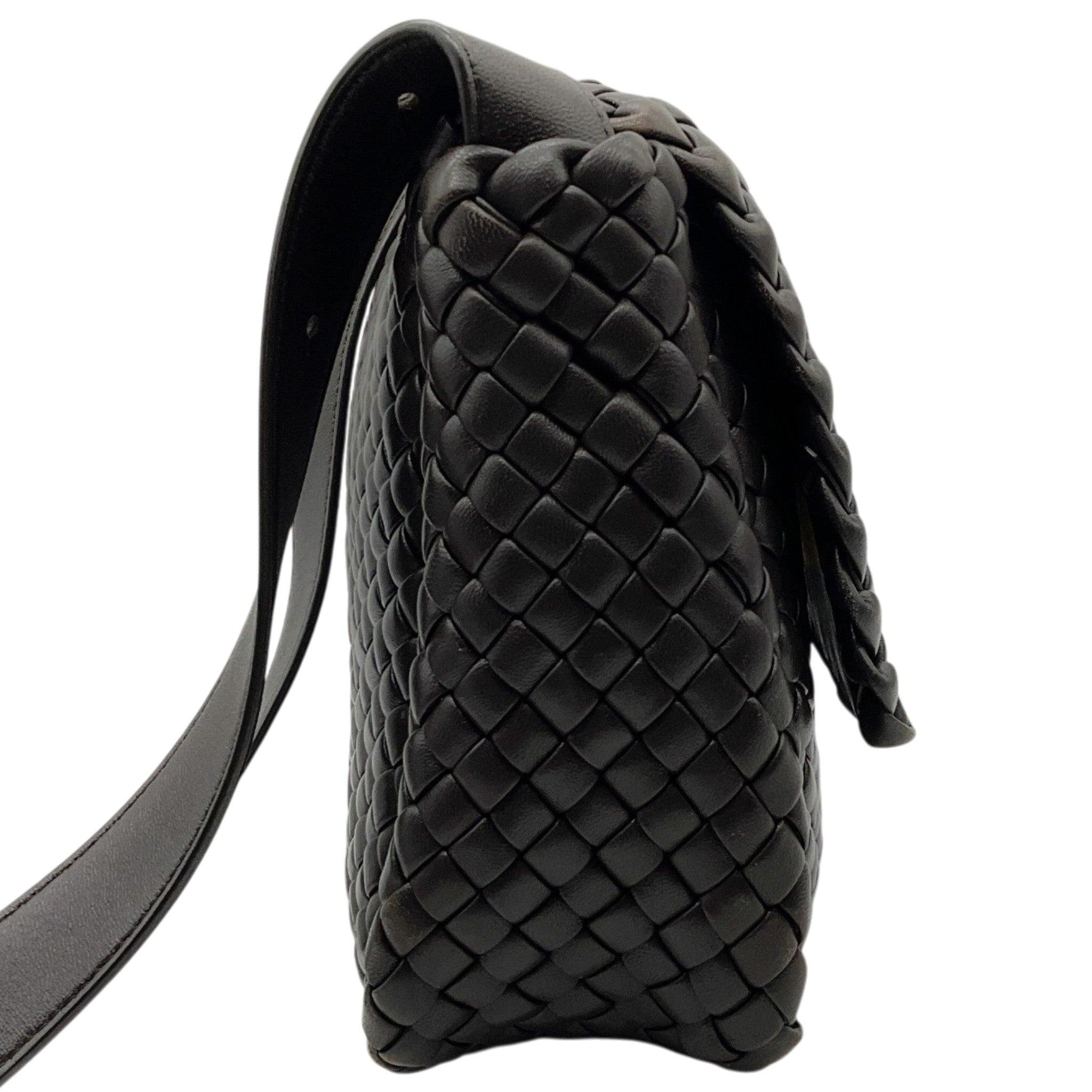 Bottega Veneta Brown Nappa Intreccicio Padded Cobble Shoulder Bag