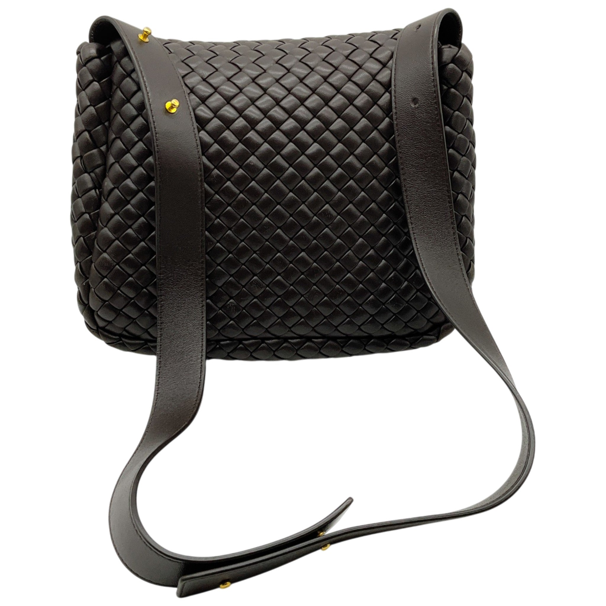 Bottega Veneta Brown Nappa Intreccicio Padded Cobble Shoulder Bag