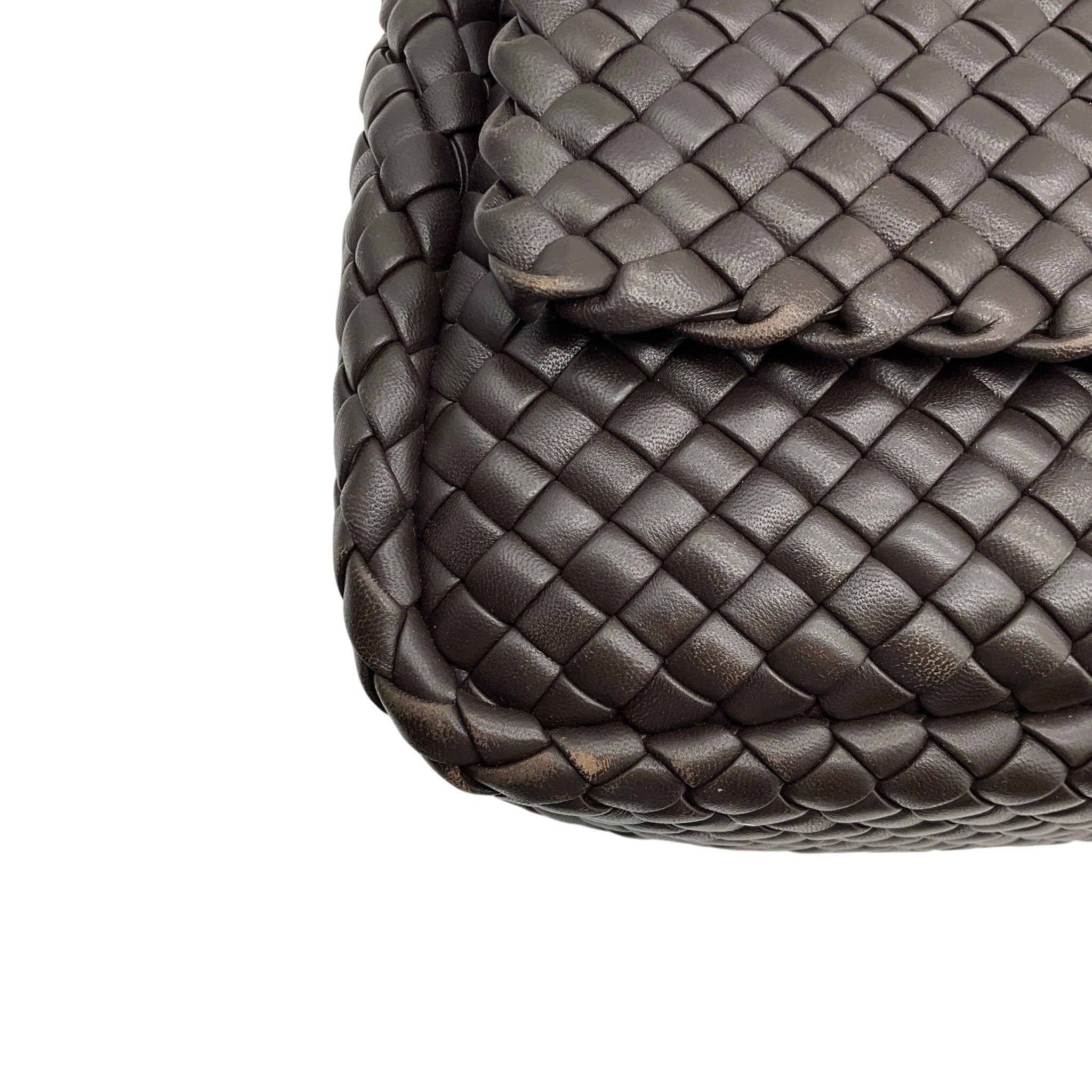 Bottega Veneta Brown Nappa Intreccicio Padded Cobble Shoulder Bag