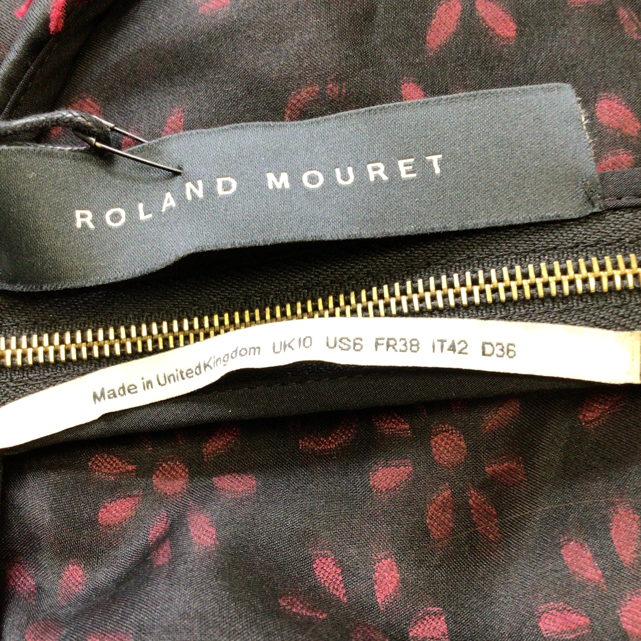 Roland Mouret Claret / Black Meedstead Blossom Fils Coupe Mini Dress