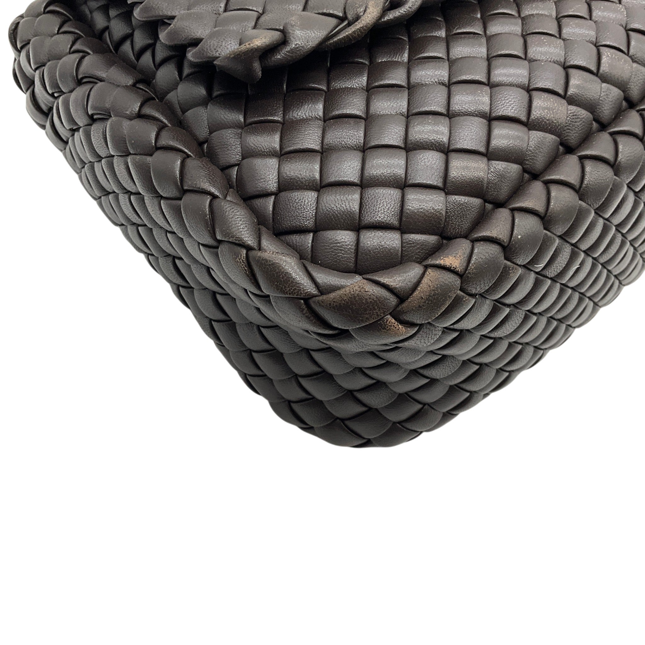 Bottega Veneta Brown Nappa Intreccicio Padded Cobble Shoulder Bag