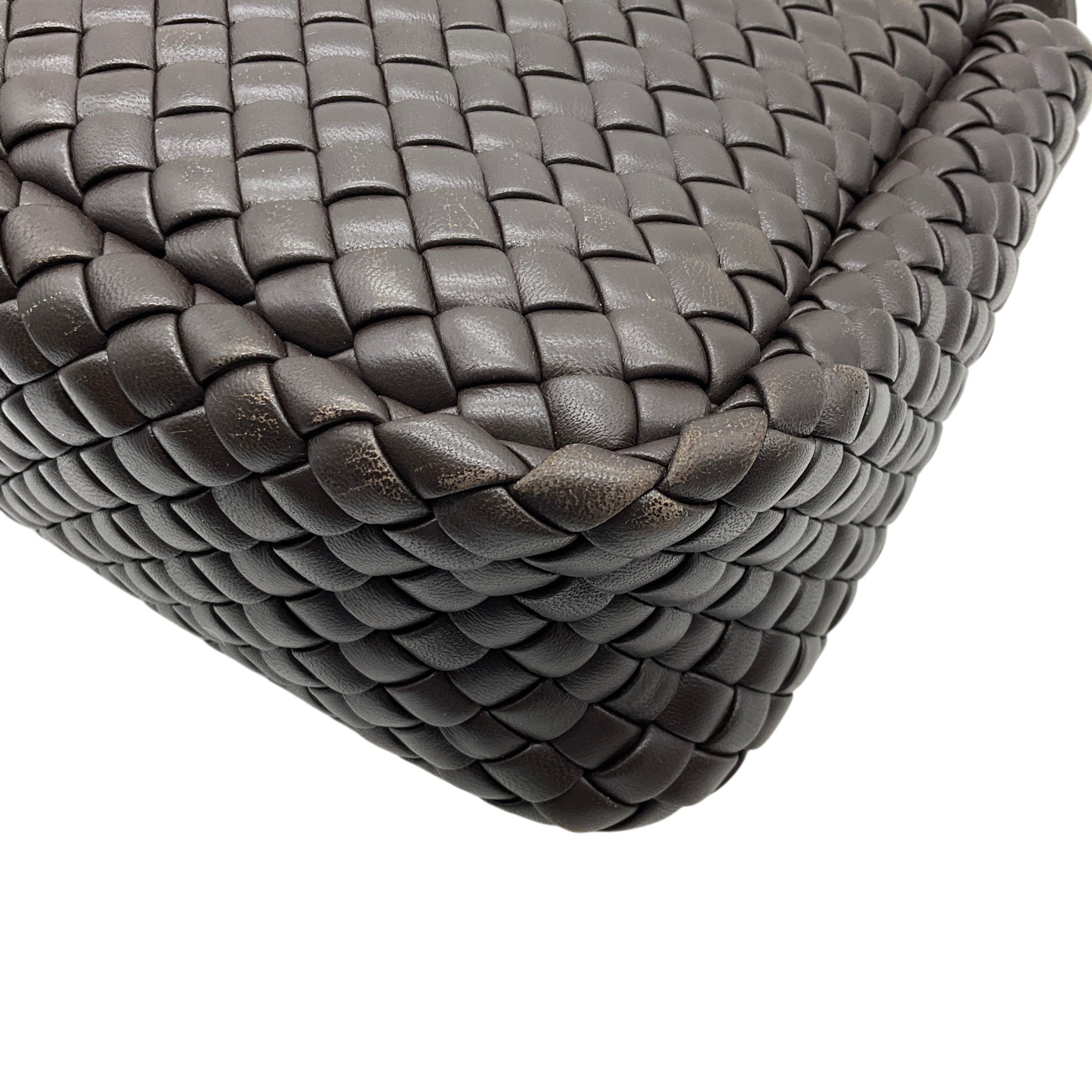 Bottega Veneta Brown Nappa Intreccicio Padded Cobble Shoulder Bag