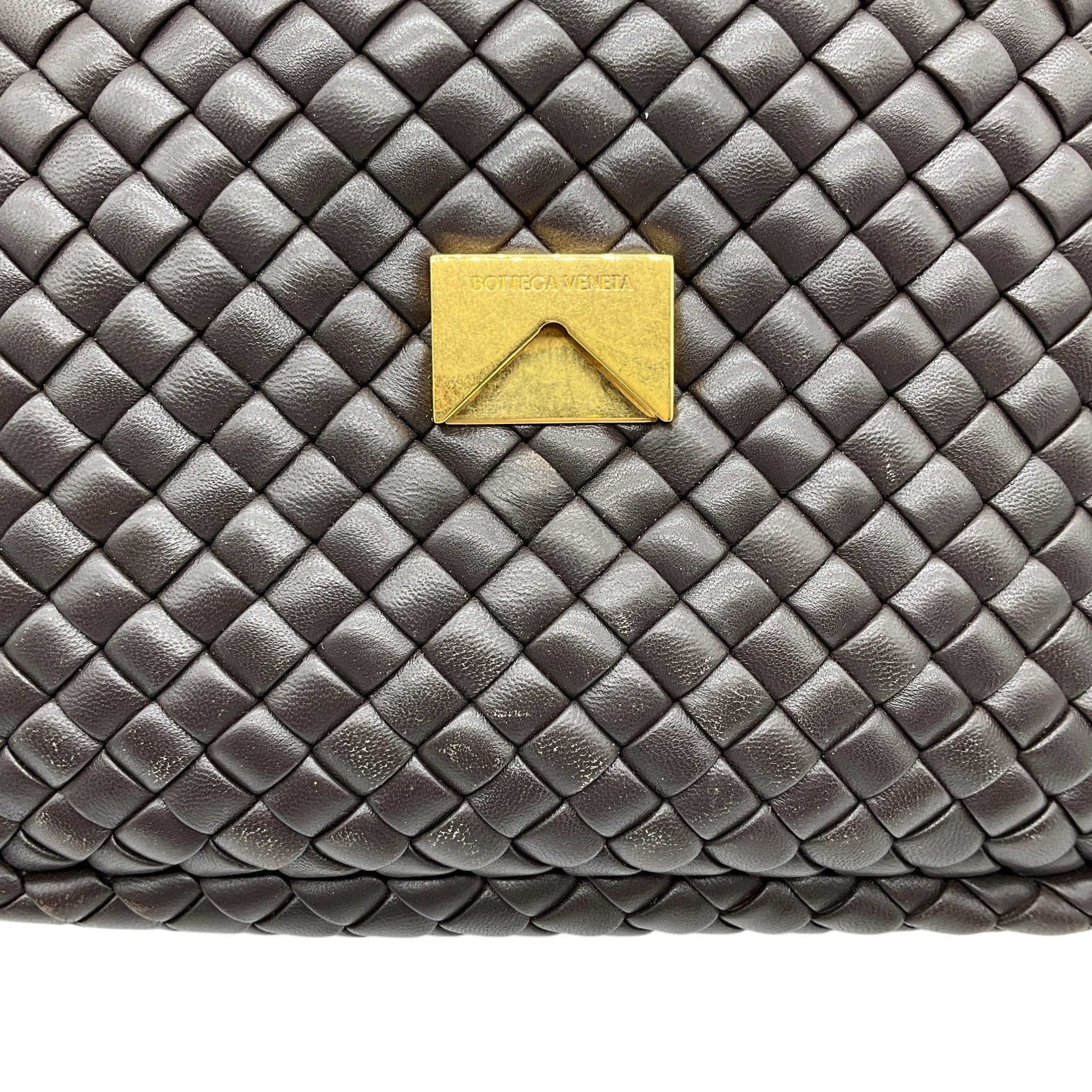 Bottega Veneta Brown Nappa Intreccicio Padded Cobble Shoulder Bag