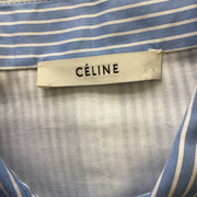 Celine Blue / White / Red Striped Long Sleeved Button-down Cotton Shirt