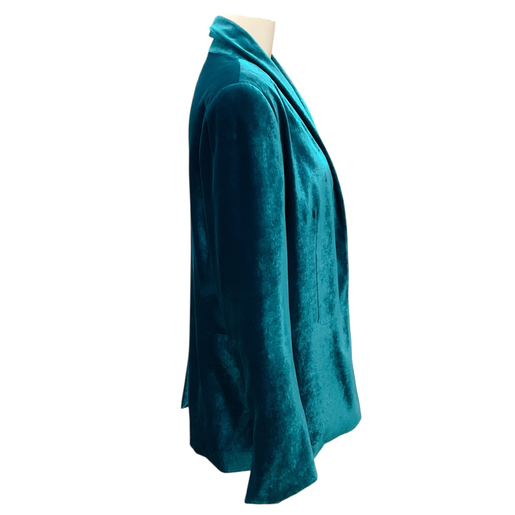 Galvan London Teal Velvet Open Jacket