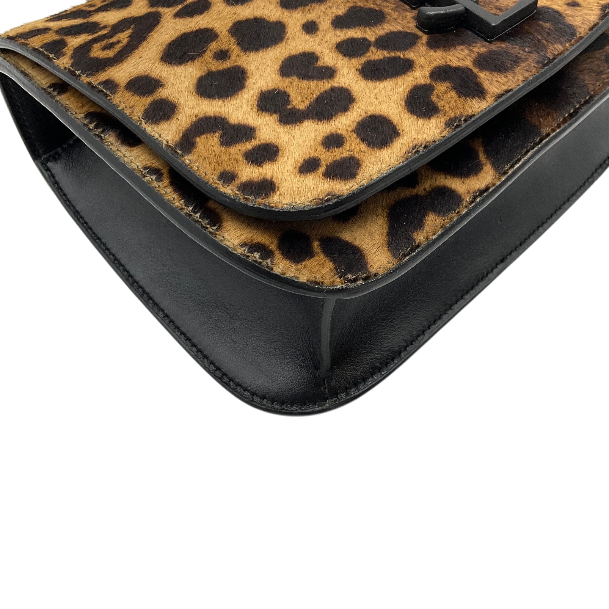 Saint Laurent Brown / Black Monogram Spontini Crossbody Bag