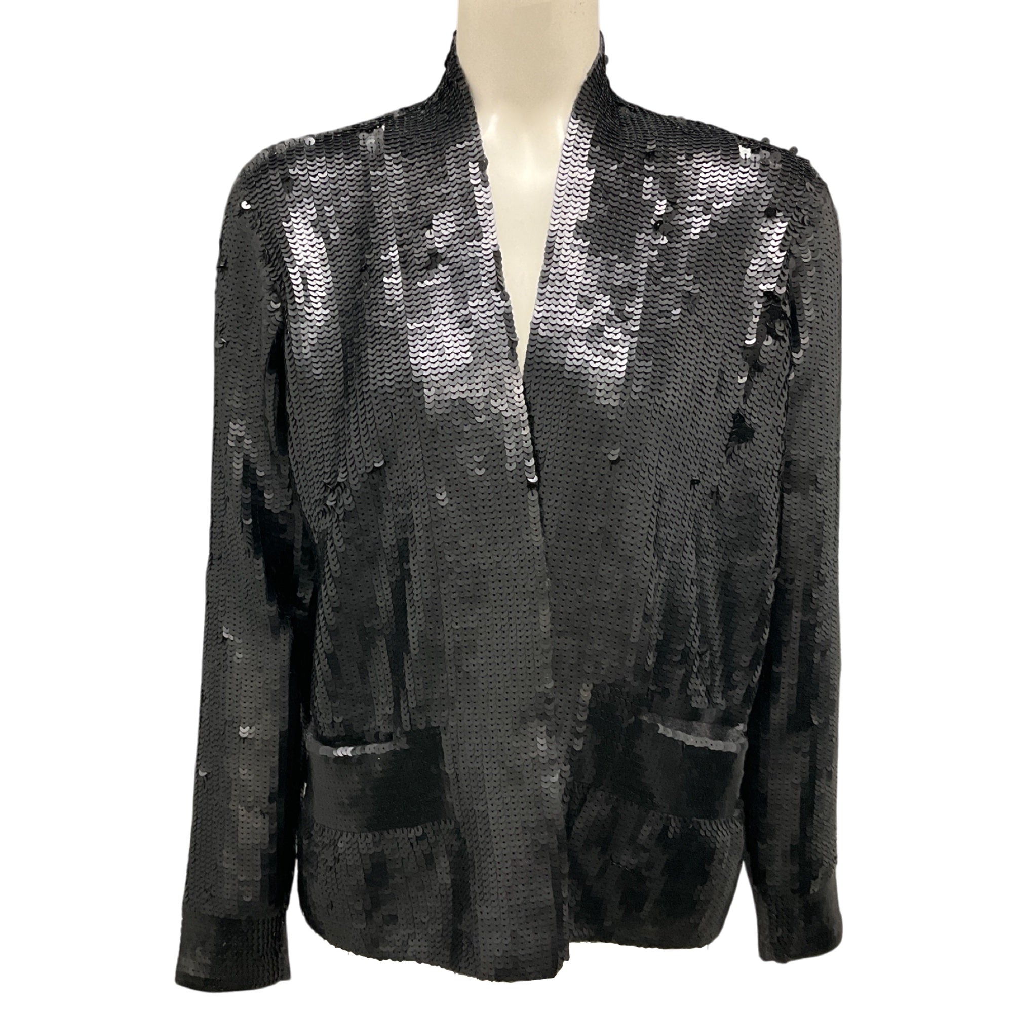 TSE Charcoal Grey Sequined Cashmere Knit Cardigan Sweater