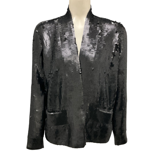 TSE Charcoal Grey Sequined Cashmere Knit Cardigan Sweater