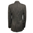 Load image into Gallery viewer, Ralph Lauren Collection Black Crystal Embellished Striped Wool Blazer
