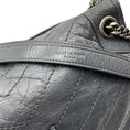 Load image into Gallery viewer, Saint Laurent Grey Crinkled Leather Niki Shoulder Bag
