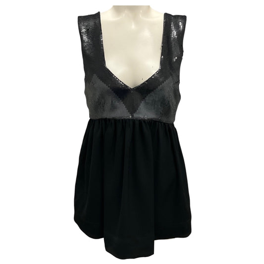 Proenza Schouler Black Re Edition Fall 2002 Textured Crepe Sequin Tank