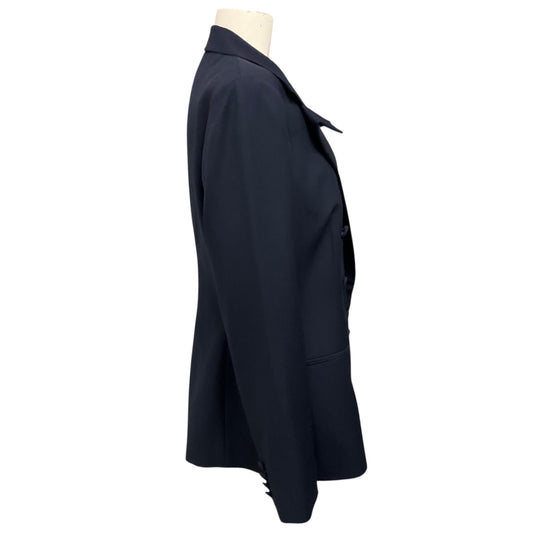 Ralph Lauren Collection Navy Blue Double Breasted Wool Blazer with Folded Lapels