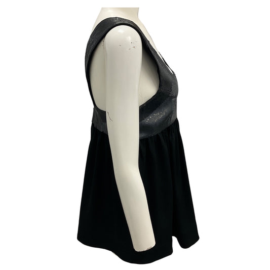 Proenza Schouler Black Re Edition Fall 2002 Textured Crepe Sequin Tank