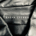 Load image into Gallery viewer, Ralph Lauren Black Label Black Cropped Button Front Lambskin Leather Top

