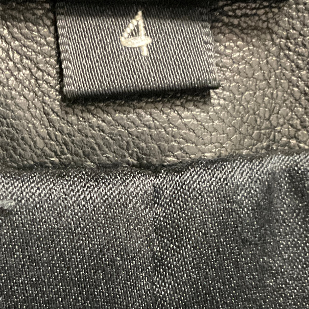 Ralph Lauren Black Label Black Cropped Button Front Lambskin Leather Top