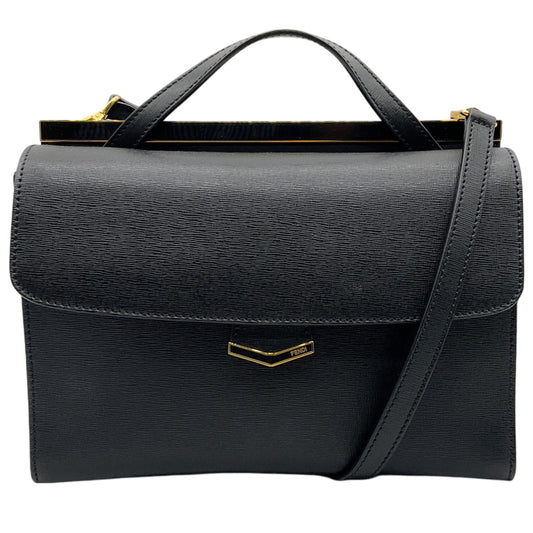 Fendi Black Saffiano Leather Demi Jour Shoulder Bag
