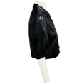Load image into Gallery viewer, Ralph Lauren Black Label Black Cropped Button Front Lambskin Leather Top
