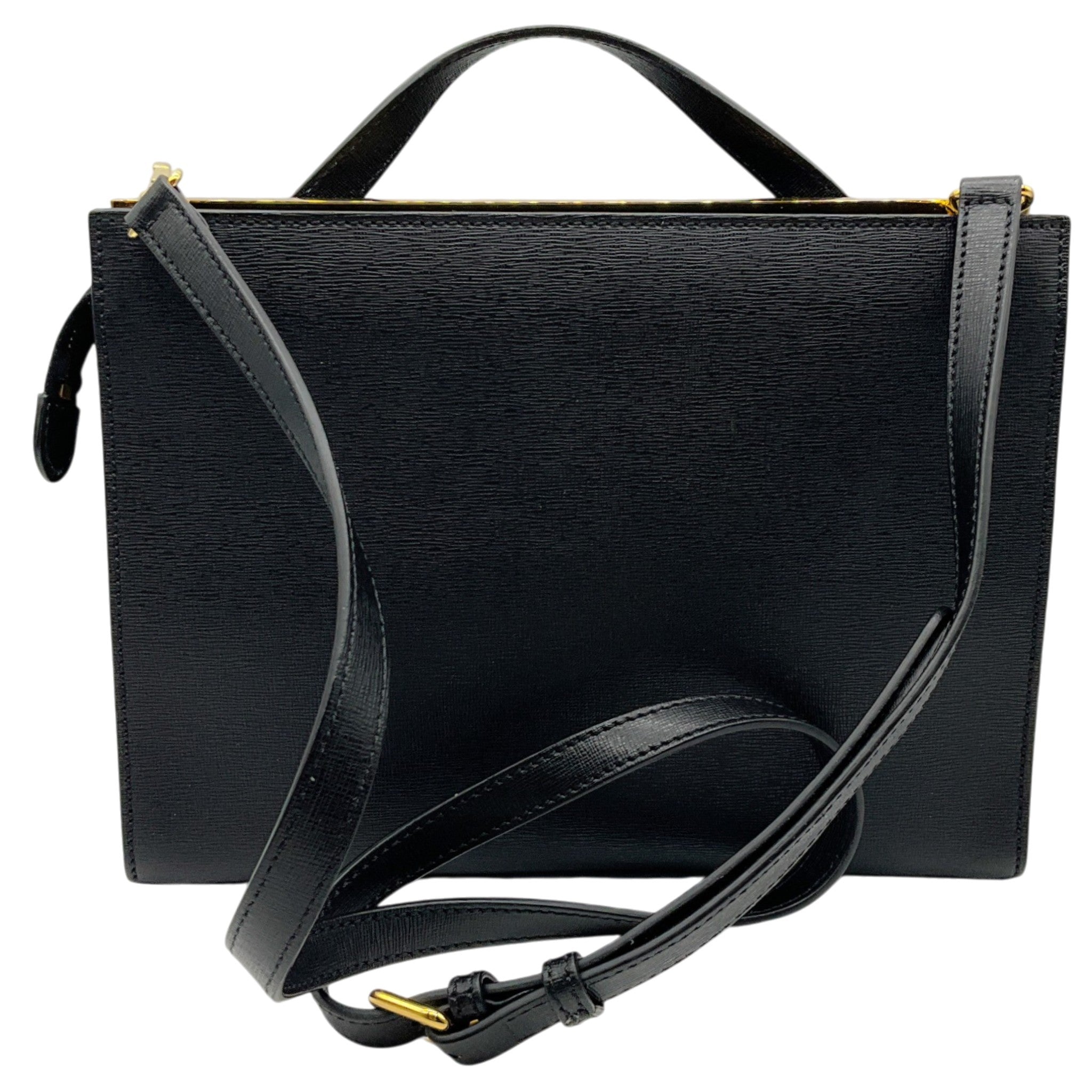 Fendi Black Saffiano Leather Demi Jour Shoulder Bag