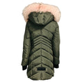 Load image into Gallery viewer, NB Series by Nicole Benisti Olive Green Hooded Puffer Coat with Fur Trim and Lamb Leather Trim
