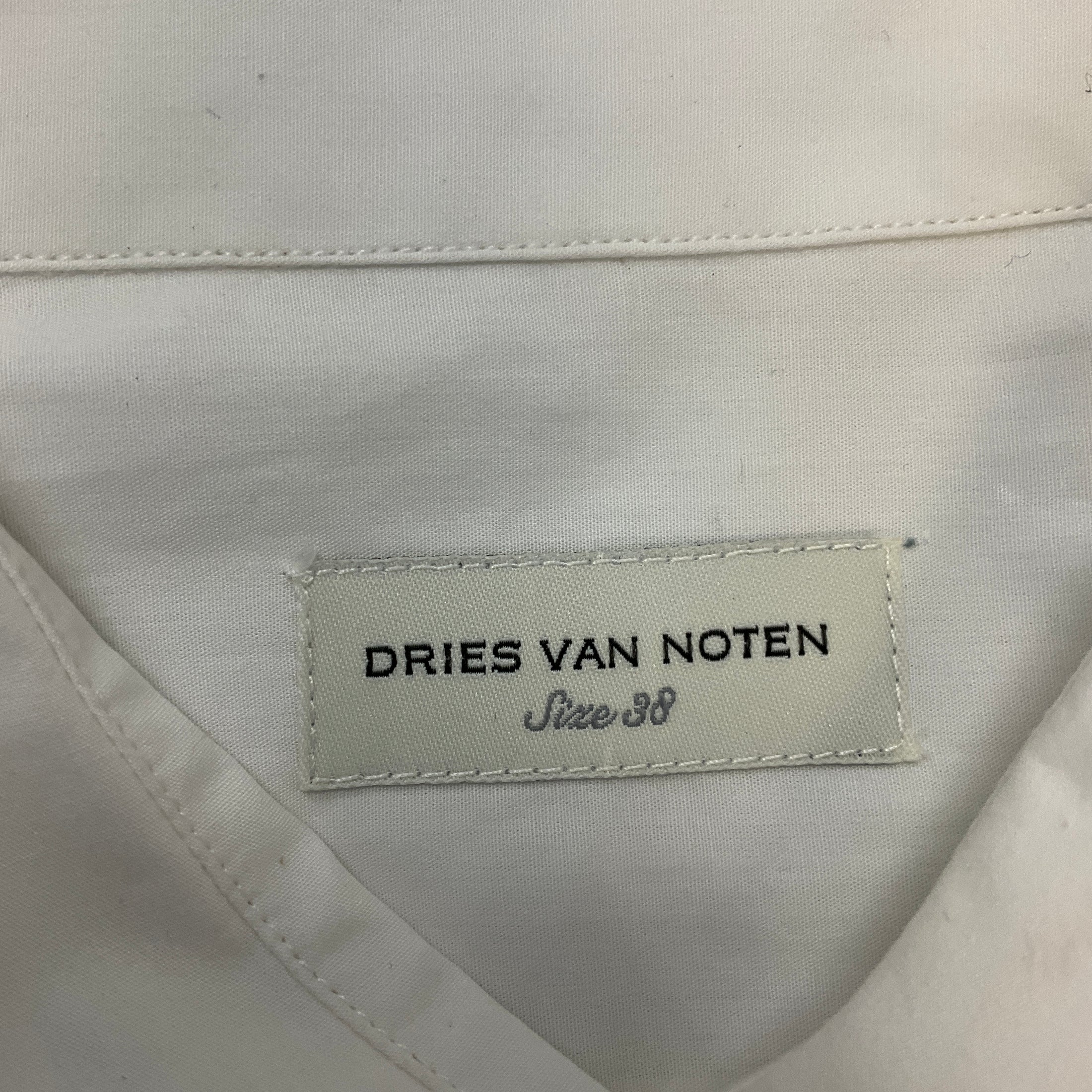 Dries Van Noten White / Black Embroidered Waist Shirt