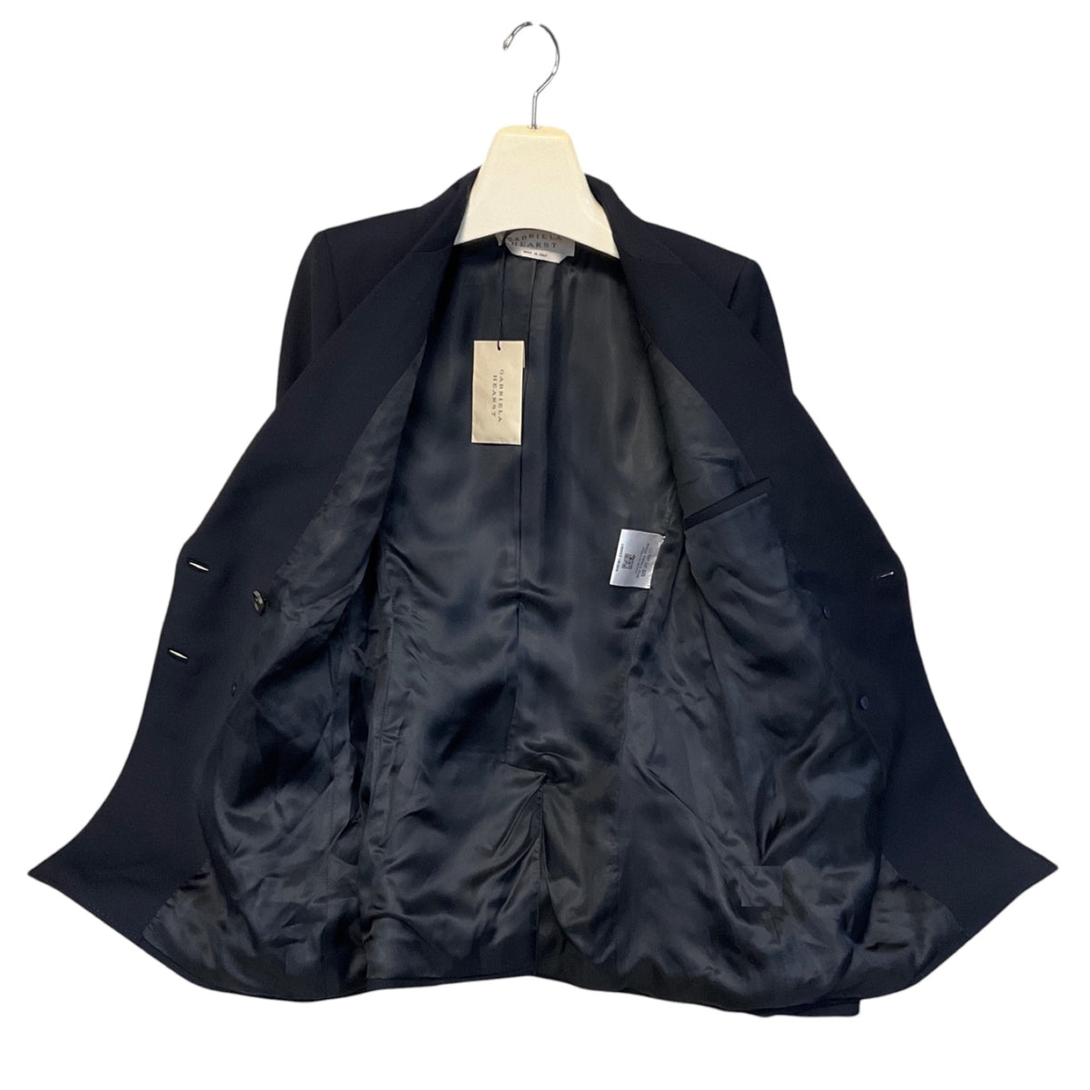 Gabriela Hearst Navy Blue Stephanie Double Breasted Wool Blazer